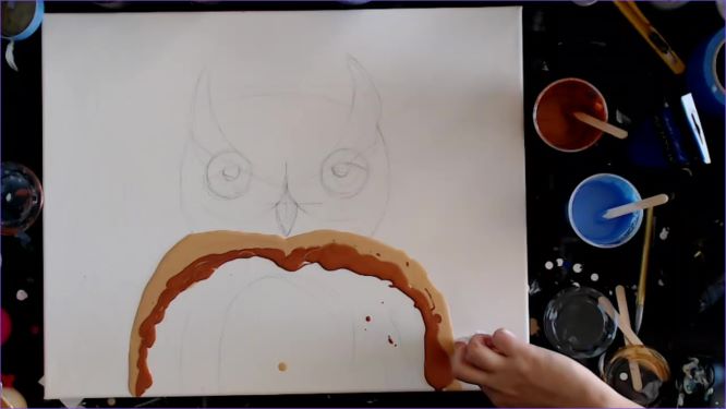 How to Paint an Owl Painting with Acrylic Pouring - Homebody Hall